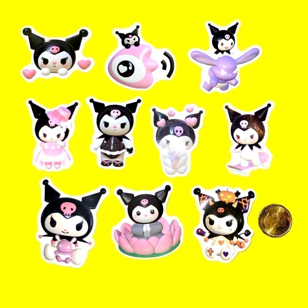3/$12 Brand New 10x Kuromi Waterproof Stickers #7